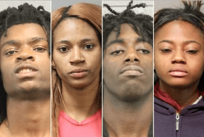 Tesfaye Cooper, 18; Tanisha Covington, 24; Jordan Hill, 18; and Brittany Covington, 18 (Photo Credit: Chicago Police Department)