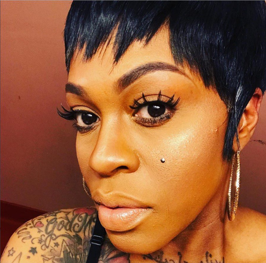 chrisette michele shoulder tattoos