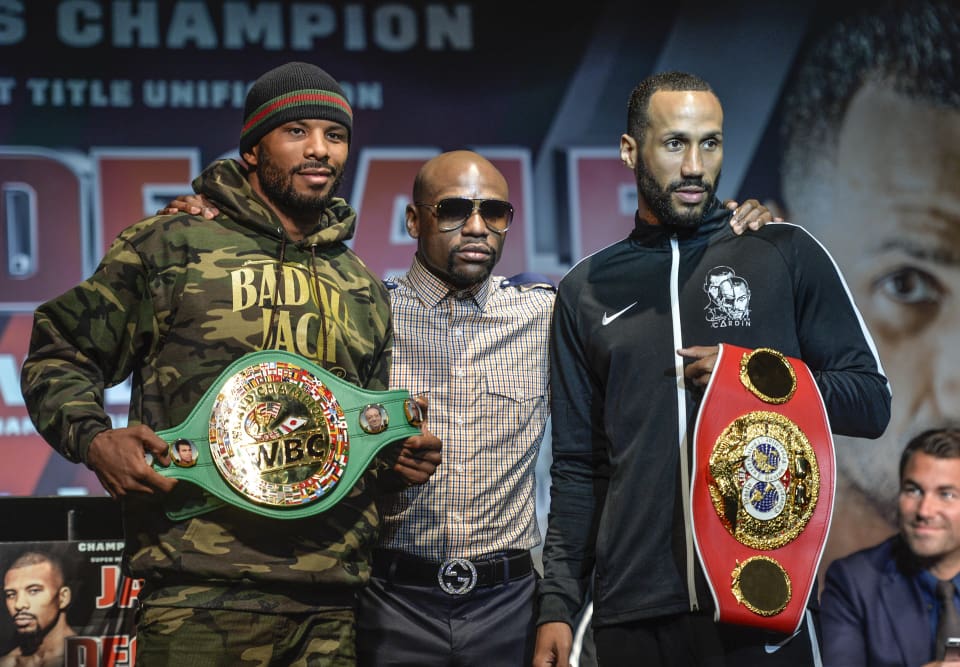 Floyd Mayweather with the main event fights Badou Jack and James DeGale