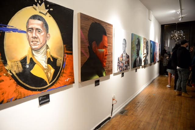 CHICAGO, IL - FEBRUARY 19: NYCH Gallery Presents: The Farewell 44 Exhibit - A Tribute to President Barack Obama on February 19, 2017 at NYCH Gallery in Chicago, Illinois.