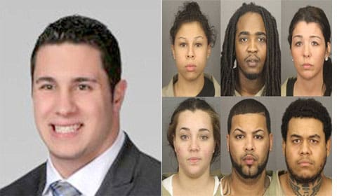 Nicholas Kollias and mugshot of gang members convicted of assault (Photo Sources: LinkedIn/@Nicholas Kollias and Rochester Police Department)