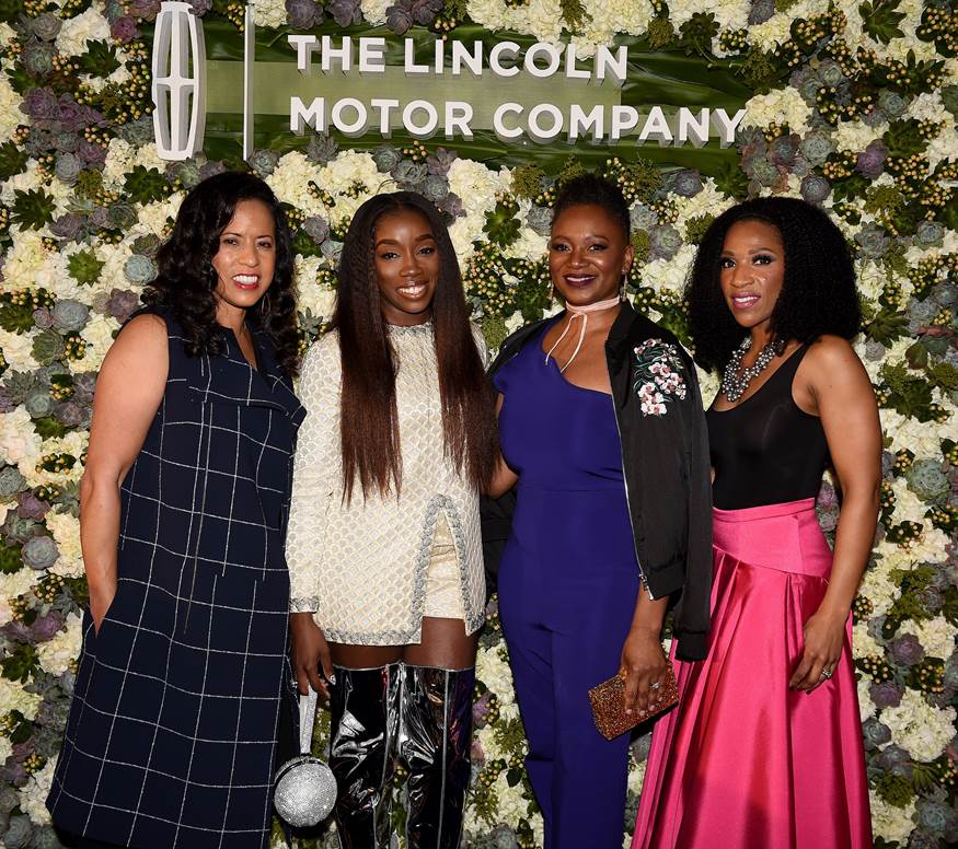 ESSENCE President Michelle Ebanks, singer Estelle, ESSENCE’s Editor-In-Chief Vanessa De Luca and Lincoln Multicultural Communications Manager Executive Raj Register pose at 2017 Black Women in Music Celebration.
