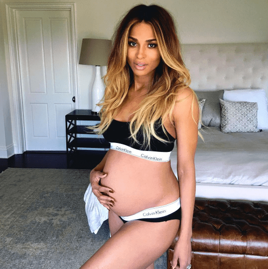 Ciara Shows Off Baby Bump in Calvin Kleins: Photo