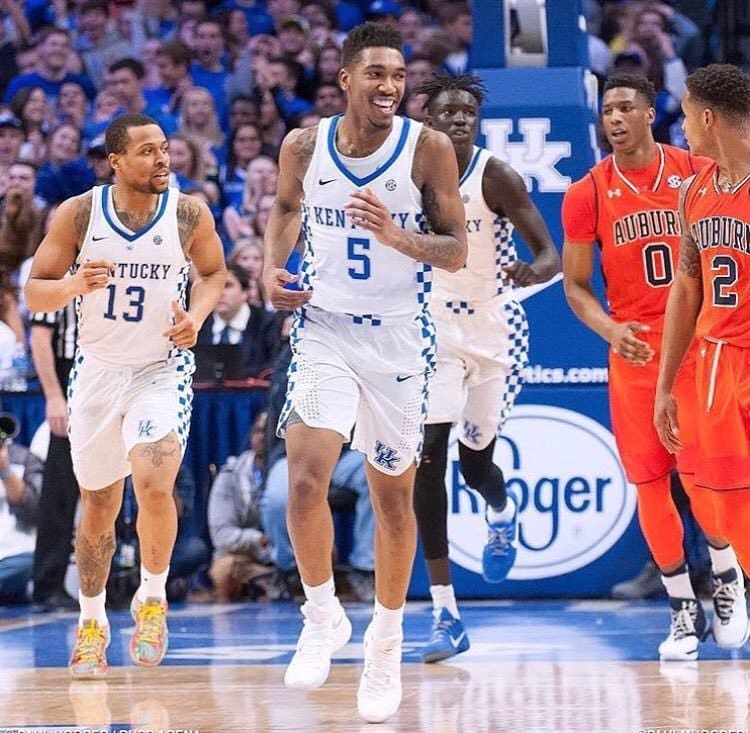 (Photo By @AhmadMonk/ Twitter) University of Kentucky freshman Malik Monk smiles during a play against conference opponent Auburn.