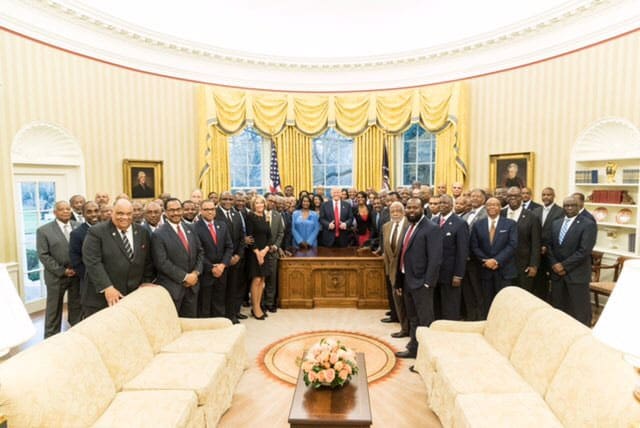 President Trump meets with HBCU presidents in Oval Office (Photo Source: Twitter/@POTUS)