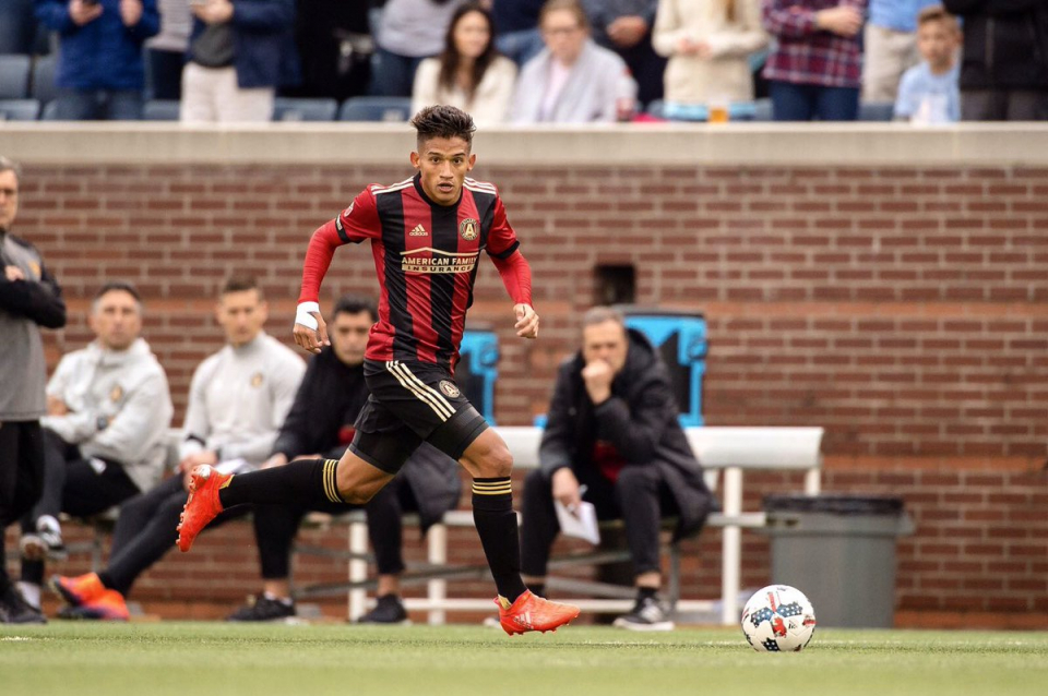 (Photo from @YamilAsad11/Twitter) Atlanta United forward Yamil Asad scored the first goal in franchise history against the New York Red Bulls.