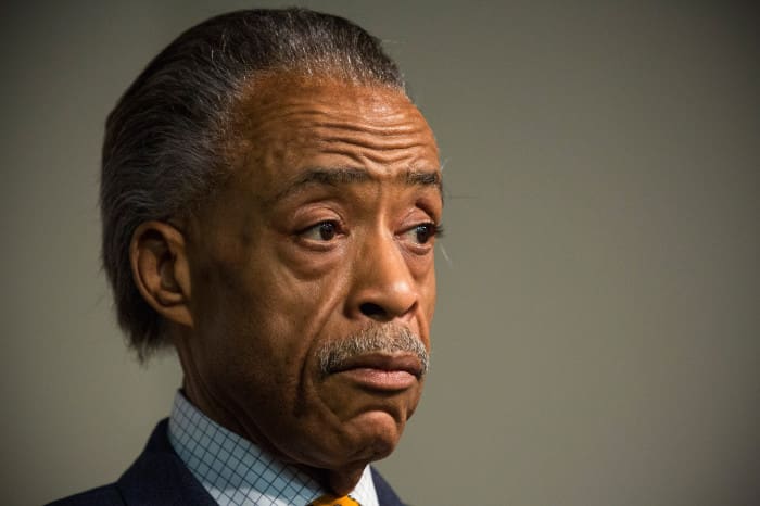 NEW YORK, NY - APRIL 08: Rev. Al Sharpton speaks a press conference at the National Action Network's Office on April 8, 2014 in New York City. Sharpton spoke about alligations that he worked with the FBI as an informant on mob activities. (Photo by Andrew Burton/Getty Images)