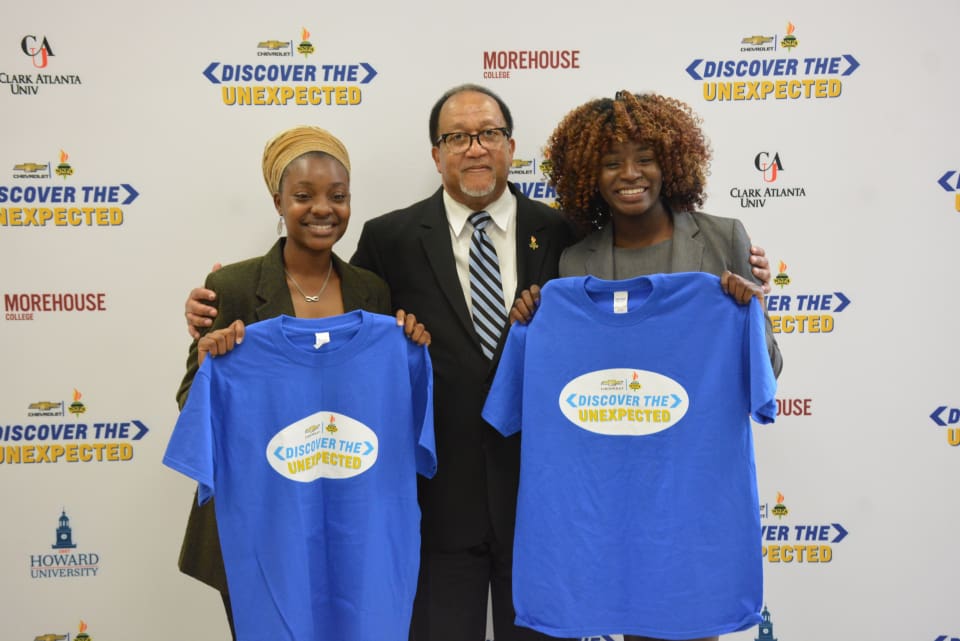 The 2017 “Discover the Unexpected” Howard University Fellows. (From left to right) Alexa Imani Spencer, Howard University; National Newspapers Publishers Association (NNPA) President and CEO, Dr. Benjamin F. Chavis Jr. and; Noni Marshall, Howard University. (Courtesy)