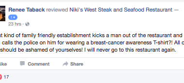 Atlanta man supporting breast cancer kicked out of Alabama restaurant