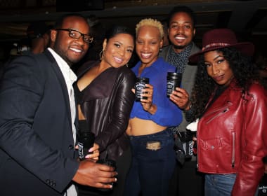 Amid a storm, K. Michelle's loyal fans came out to taste her peach cocktails