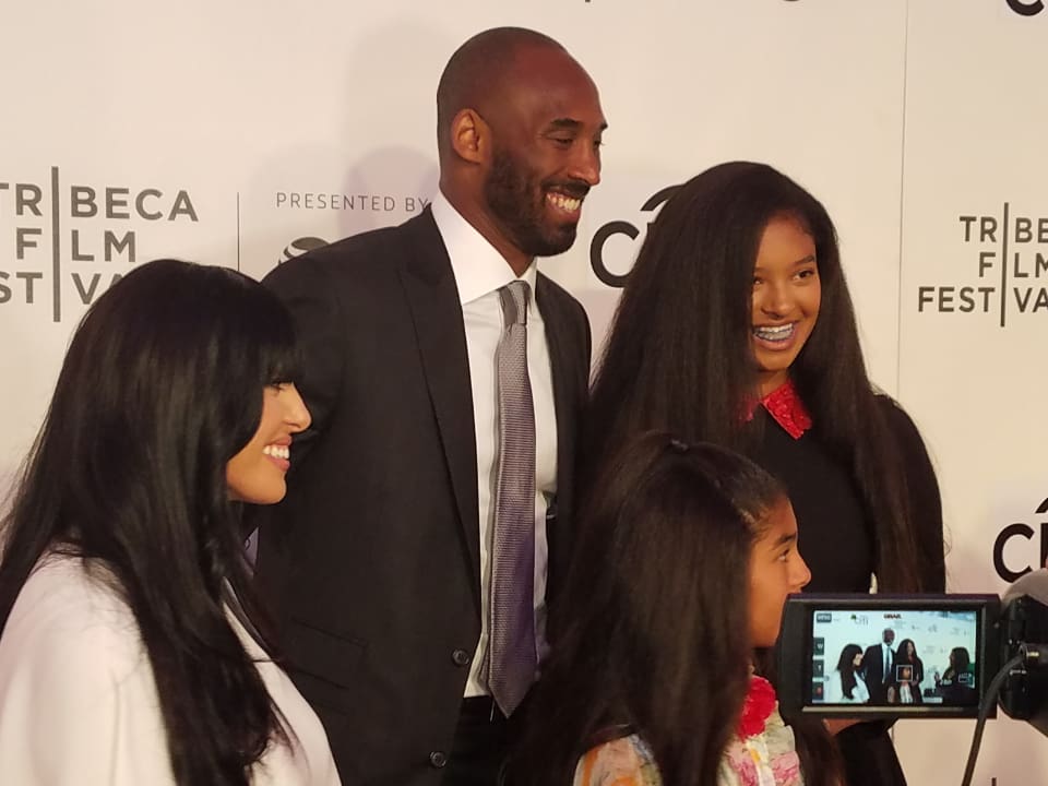 Kobe Bryant and family at a screening of Dear Basketball at the Tribeca Film Festival. (Photo by Derrel Jazz Johnson for Steed Media Service.)