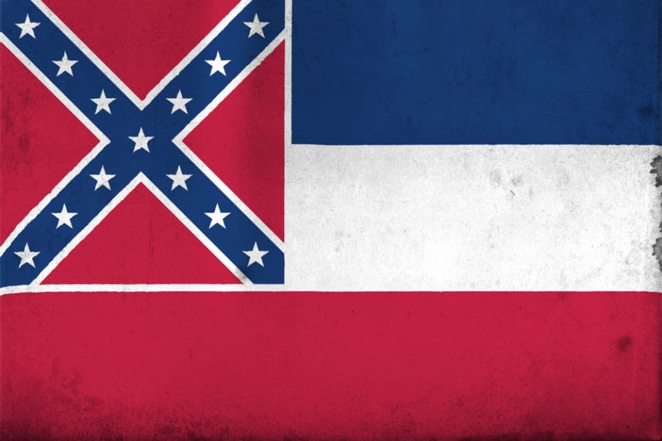 Flag of Mississippi, United States of America, with an old, vintage style (Photo Credit: Onur Buyuktezgel) 
