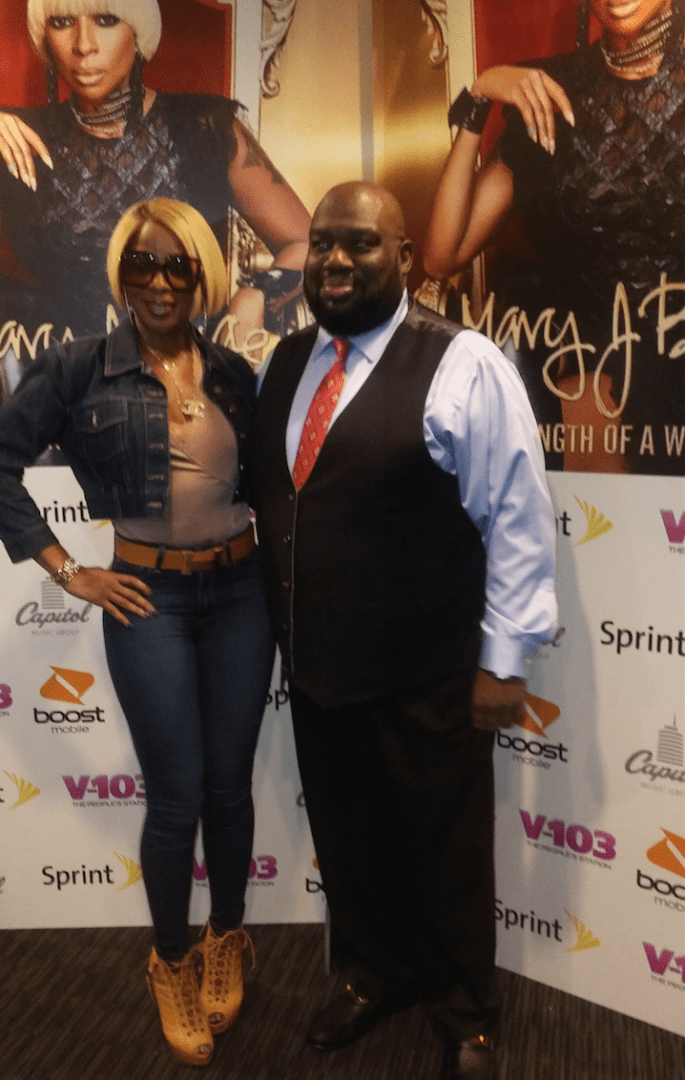 Mary J Blige and Reggie Rouse VP of Urban Music forCBS radio - Photo Credit Jonell Whitt via Steed Media 