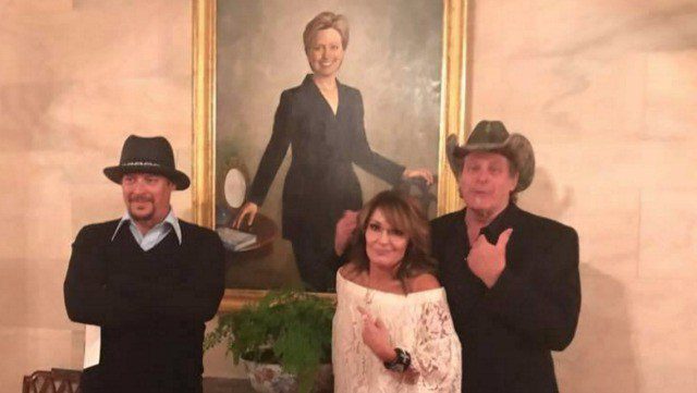 Kid Rock, Sarah Palin and Ted Nugent. Photo - Twitter/SarahPalinUSA. 