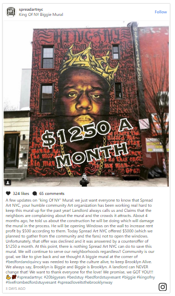 Biggie Smalls' mural in Brooklyn may soon vanish