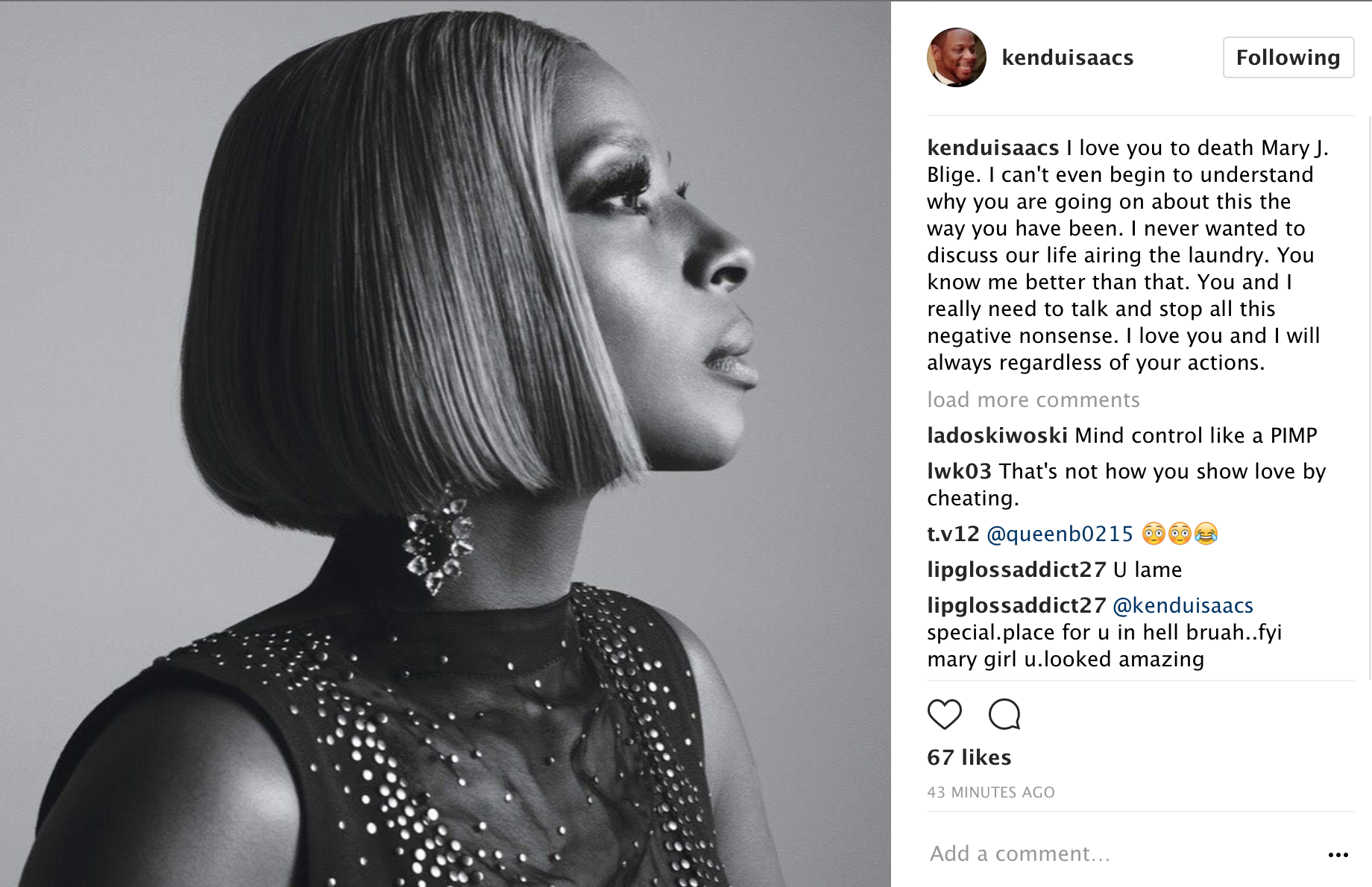 Kendu Isaacs calls out Mary J. Blige on social media during BET Awards