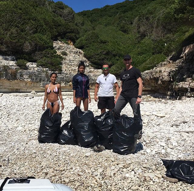 Jada Pinkett Smith and daughter Willow do their part to take care of the Earth