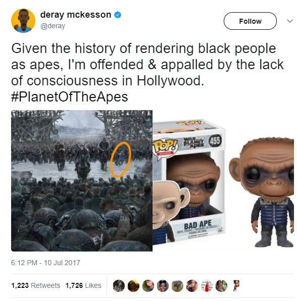 Whoopi slams DeRay McKesson's claim that 'Planet of the Apes' is racist