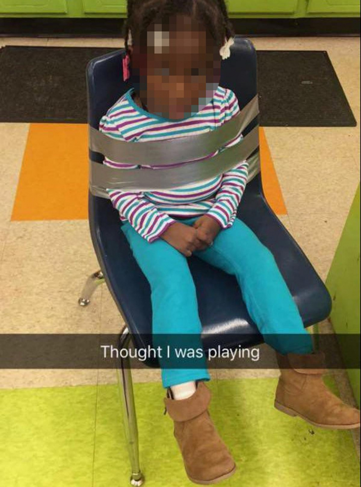 Girl, 4, duct-taped to chair at day care center