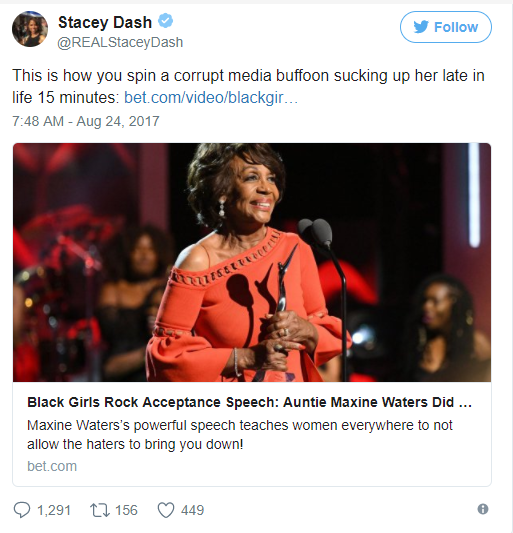 Stacey Dash calls Maxine Waters a 'buffoon,' gets dragged