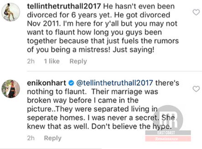 Torrei Hart reminds Eniko Parrish that she was the mistress