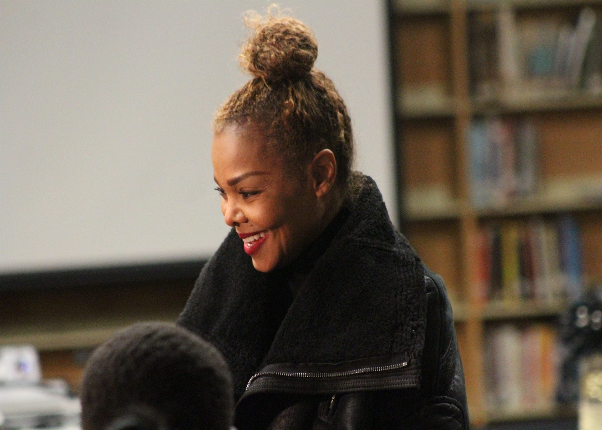 Janet Jackson visits school in Indiana and shares her experience