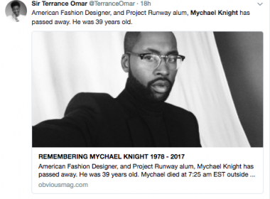 Friends react to fashion designer Mychael Knight's death