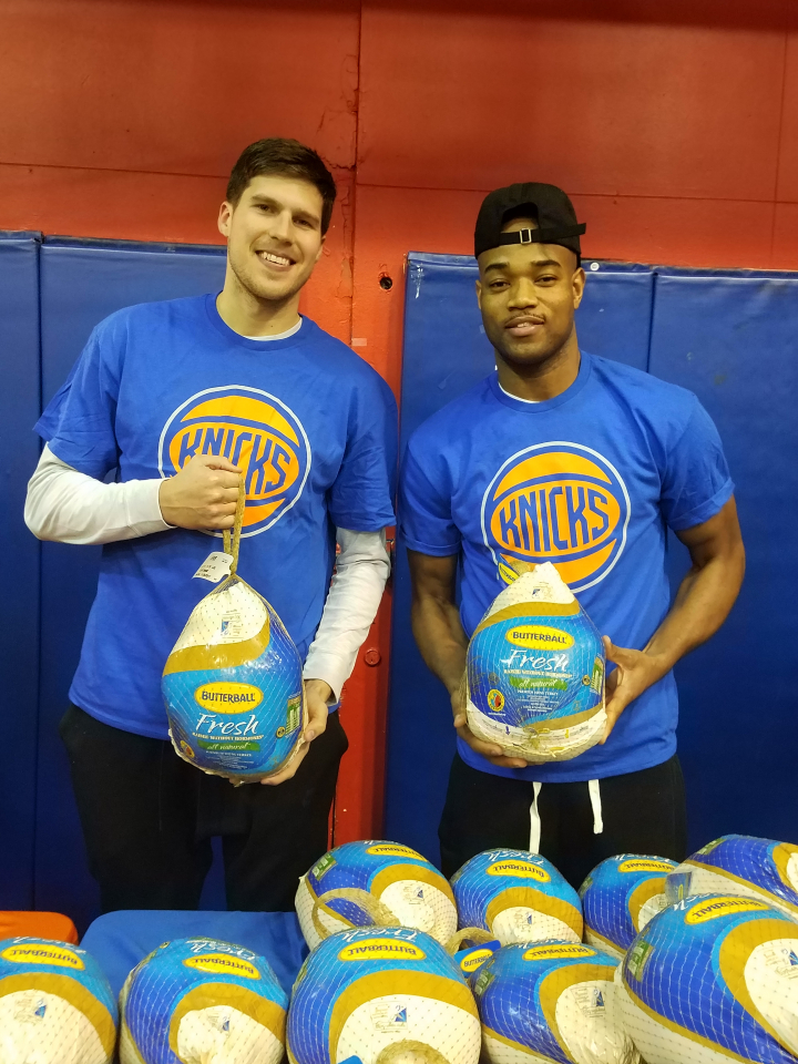 Doug McDermott and Jarrett Jack of the New York Knicks in Harlem (Photo by Derrel Jazz Johnson for Steed Media Service)