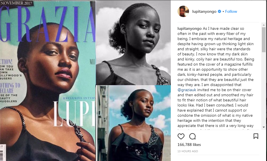 Lupita Nyong'o blasts magazine for photoshopping her hair to look straight