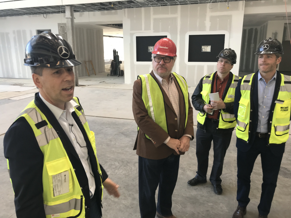 Mercedes-Benz USA CEO Dietmar Exler leads hard hat tour at new headquarters