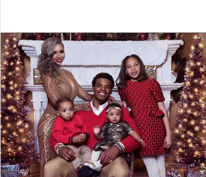 NFL's Cam Newton lights up social media with family Christmas card