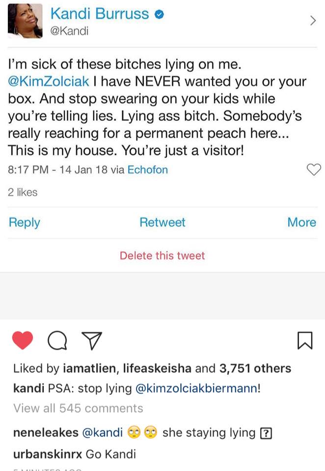 Kandi isn't waiting for the season finale to set wannabe housewives straight