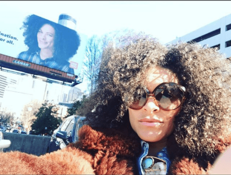 Celebrity chef Mali Hunter surprised with her face on a billboard in Atlanta