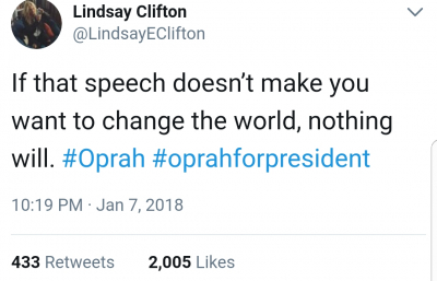 Twitter reacts to Oprah's moving acceptance speech at Golden Globes