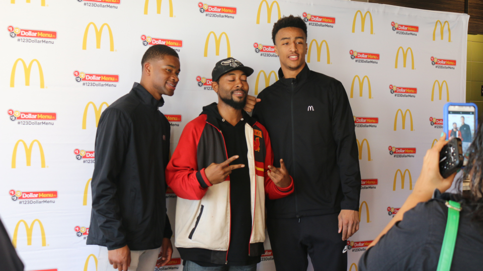 Hawks' John Collins, Mr. Hotspot celebrate McDonald's $1, $2, $3 menu