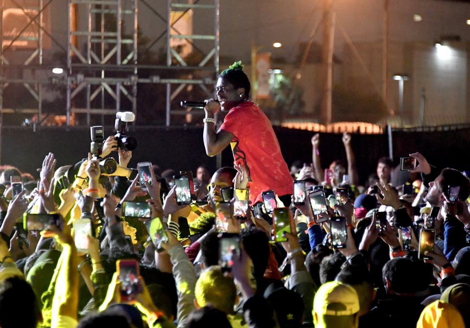 Kanye, Childish Gambino perform at adidas 747 Warehouse at NBA All-Star weekend