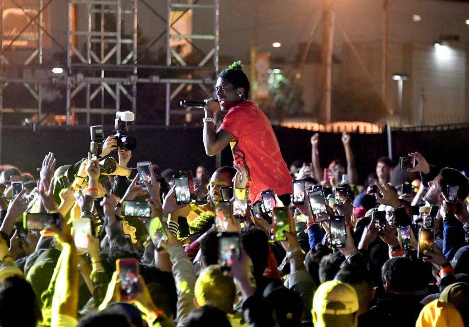 Kanye, Childish Gambino perform at adidas 747 Warehouse at NBA All-Star ...