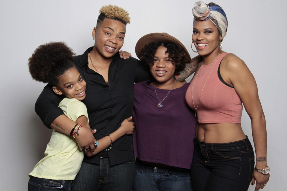 Her Wife and Kids Black Love Lesbian Family Painters Artists