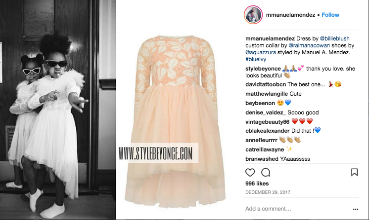 Details about Blue Ivy's stylist: Manuel Mendez