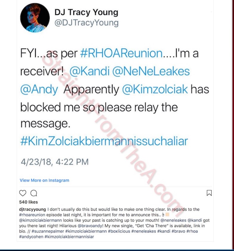 Kim Zolciak's ex-girlfriend Tracy Young also wants you to know this about her