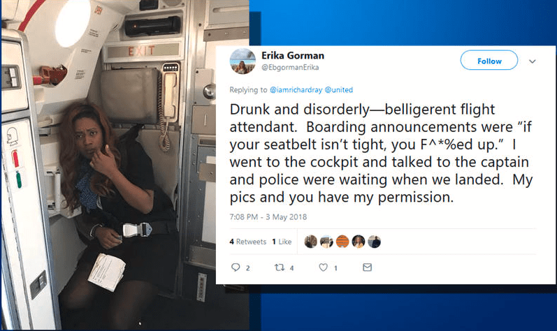 Drunken United Airlines flight attendant tells passengers 'you f---ed up'