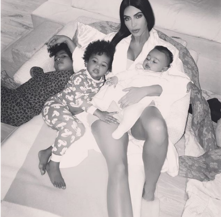 Kim Kardashian's children, Saint West and Chicago, hug it out in adorable pics