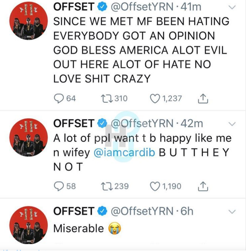 Offset disses Nicki Minaj for shading Cardi B relationship, Twitter explodes