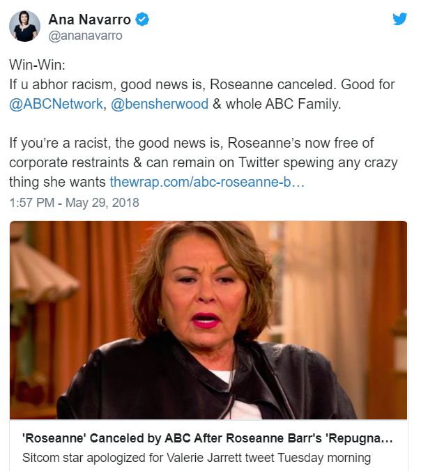 Roseanne did not want to apologize for racist rant, celebs pounce