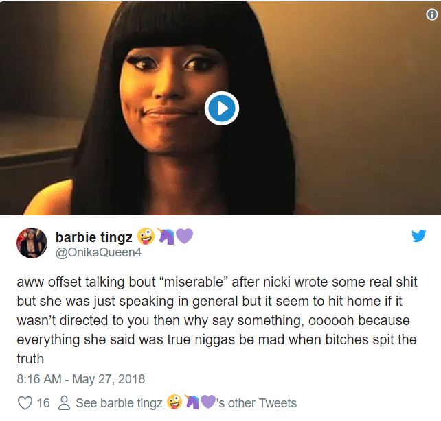 Offset disses Nicki Minaj for shading Cardi B relationship, Twitter explodes