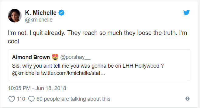 Why K. Michelle suddenly quit 'Love & Hip Hop Hollywood'