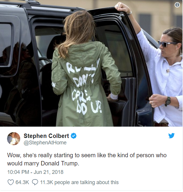 Celebrities stomp on Melania Trump for her 'I don't really care' jacket