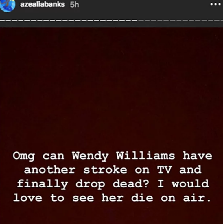 Why Azealia Banks wishes death on Wendy Williams