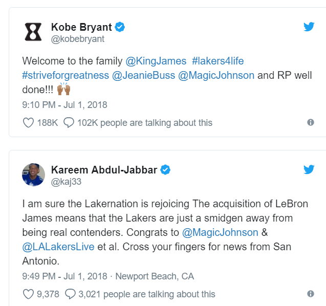 Kobe Bryant, T.I., Ice Cube, Snoop, other celebs on LeBron James going to LA