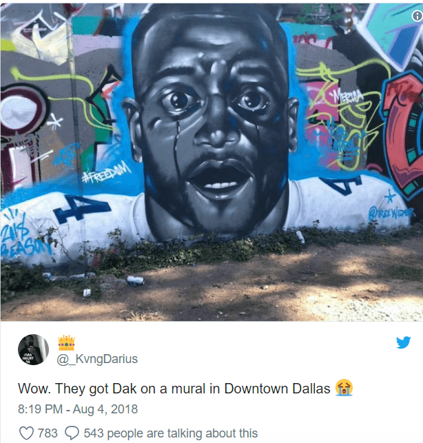 Cowboys' Dak Prescott responds to being put on 'sunken place' mural in Dallas